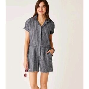 Carve Designs Romper XL Nyla Linen  Comfort Beach Travel Resort Cruise Boho